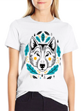Wolf Graphic Tee - Black Cotton T-Shirt