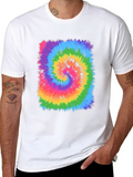 Vibrant Tie-Dye Swirl Graphic T-Shirt