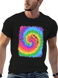Vibrant Tie-Dye Swirl Graphic T-Shirt