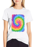 Vibrant Tie-Dye Swirl Graphic T-Shirt