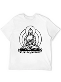 Buddha Graphic Black T-Shirt - Meditative Style