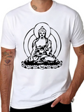 Buddha Graphic Black T-Shirt - Meditative Style