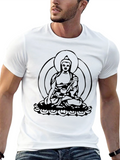 Buddha Graphic Black T-Shirt - Meditative Style