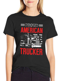 Proud American Trucker Graphic T-Shirt