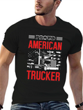 Proud American Trucker Graphic T-Shirt