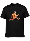 Funny Man Running Black T-Shirt