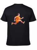 Funny Man Running Black T-Shirt