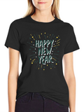 Happy New Year Black Graphic Tee