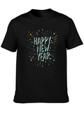 Happy New Year Black Graphic Tee