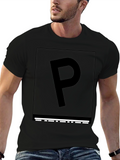 Modern Letter P Graphic Tee - Black