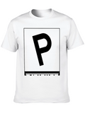 Modern Letter P Graphic Tee - Black