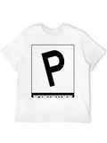 Modern Letter P Graphic Tee - Black
