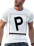 Modern Letter P Graphic Tee - Black