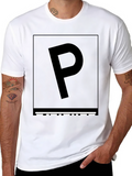 Modern Letter P Graphic Tee - Black