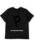 Modern Letter P Graphic Tee - Black