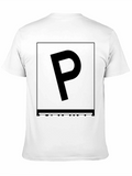 Modern Letter P Graphic Tee - Black
