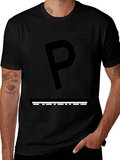 Modern Letter P Graphic Tee - Black