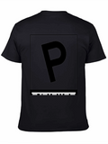 Modern Letter P Graphic Tee - Black