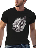 Musical Violin Graphic Tee - Black