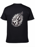 Musical Violin Graphic Tee - Black