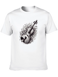 Musical Violin Graphic Tee - Black