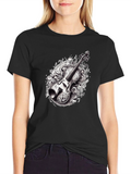 Musical Violin Graphic Tee - Black