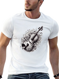 Musical Violin Graphic Tee - Black