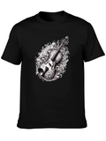 Musical Violin Graphic Tee - Black