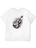 Musical Violin Graphic Tee - Black