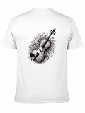 Musical Violin Graphic Tee - Black