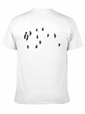Mens Black T-Shirt with Bird Silhouette Graphic