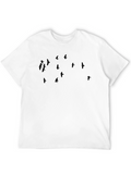 Mens Black T-Shirt with Bird Silhouette Graphic