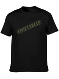 Vegetarian Graphic Print Black T-Shirt