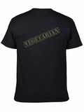 Vegetarian Graphic Print Black T-Shirt