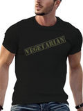 Vegetarian Graphic Print Black T-Shirt
