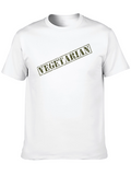 Vegetarian Graphic Print Black T-Shirt