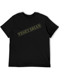 Vegetarian Graphic Print Black T-Shirt