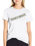 Vegetarian Graphic Print Black T-Shirt
