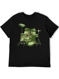 Camouflage Drum Set Graphic Tee