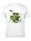 Camouflage Drum Set Graphic Tee
