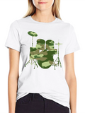 Camouflage Drum Set Graphic Tee