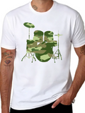 Camouflage Drum Set Graphic Tee