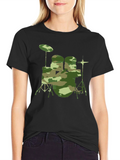 Camouflage Drum Set Graphic Tee