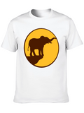 Elephant Silhouette Graphic Tee - Safari Style
