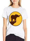 Elephant Silhouette Graphic Tee - Safari Style