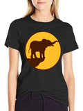 Elephant Silhouette Graphic Tee - Safari Style