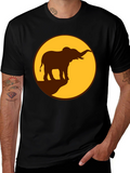 Elephant Silhouette Graphic Tee - Safari Style