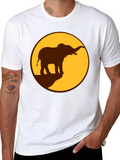 Elephant Silhouette Graphic Tee - Safari Style