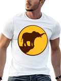 Elephant Silhouette Graphic Tee - Safari Style