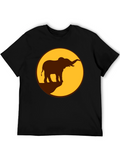 Elephant Silhouette Graphic Tee - Safari Style